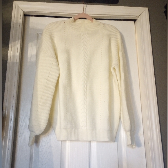 Sweaters - Winter White Mock Neck Sweater